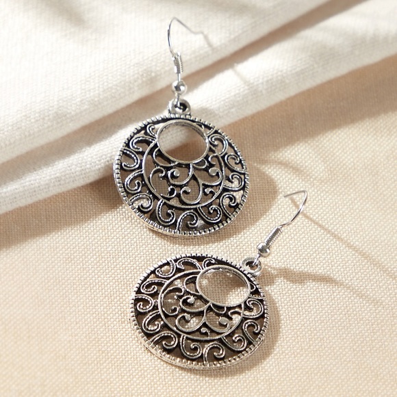 Any 2/$20! Silver Open Work Boho Earrings - Picture 2 of 8